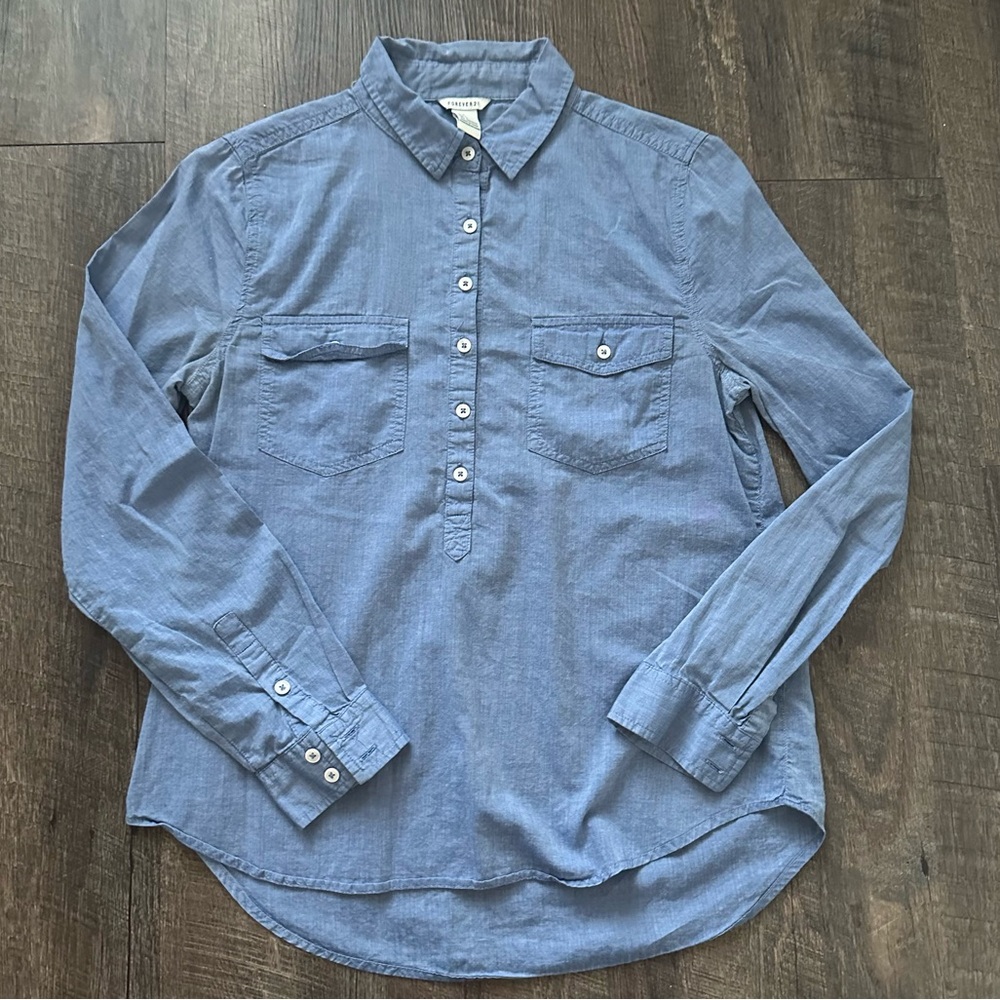 Chambray long sleeve top